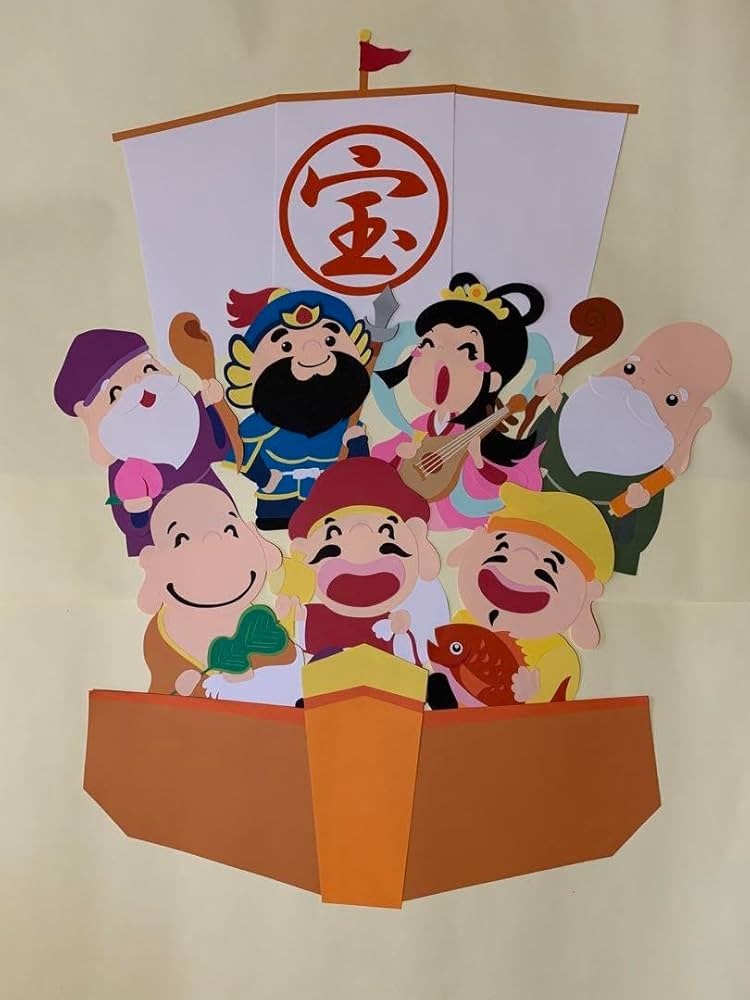 Amazon.co.jp: 壁面飾り 七福神 宝船付き 在庫1点 再販にはお